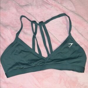 Gymshark Green Minimal Sports Bra with Adjustable Straps
